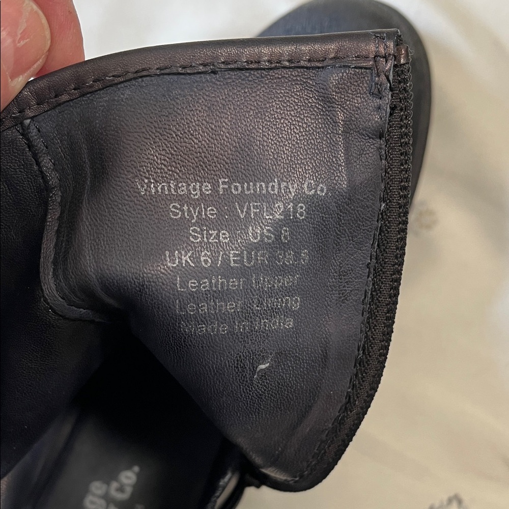 Vintage Foundry Co. “Miriam” Black Suede Buckle Ankle Moto / Combat Boots - Picture 8 of 8